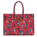 Wrangler WG284D-8119RD - Red - Wrangler COWBOY Dual Sided Print Canvas Wide Tote