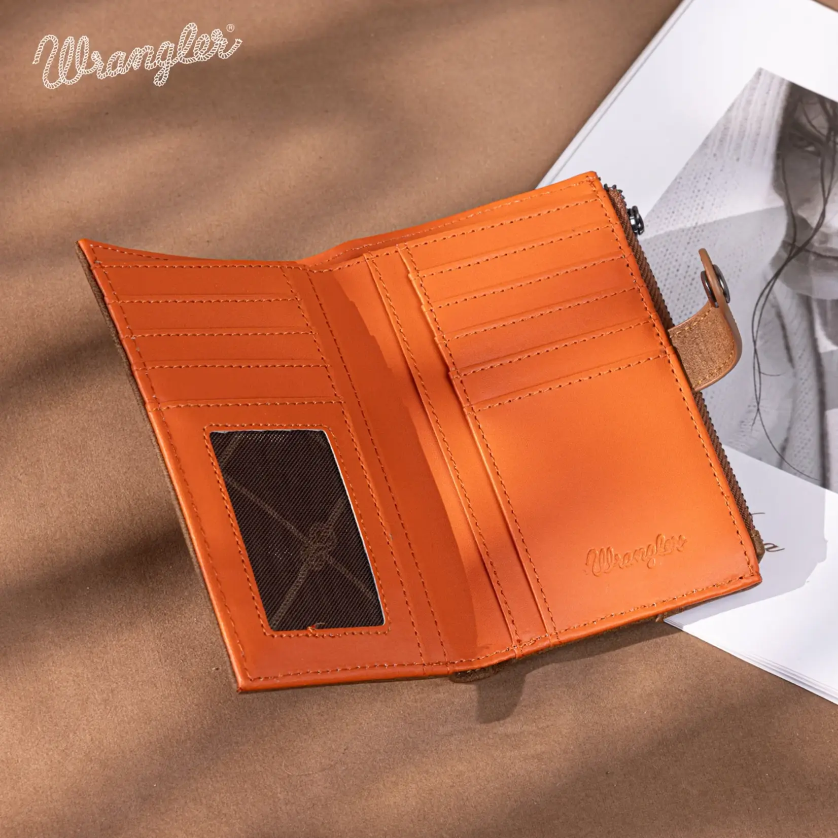 Wrangler WG162-W0333BR - Brown - Wrangler Card Holder Bi-Fold Wallet