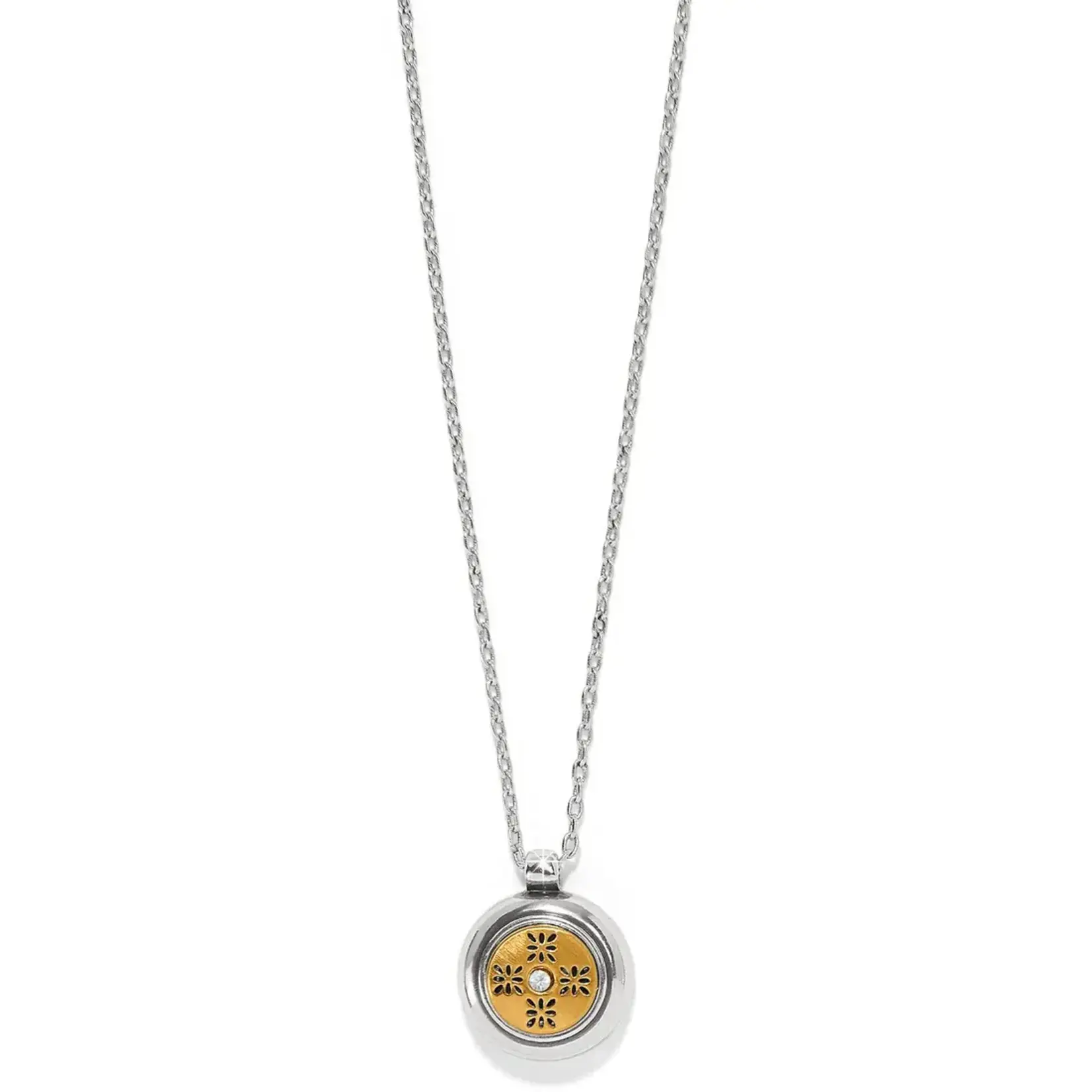 Brighton JM7613 Mosaic Round Two Tone Mini Necklace