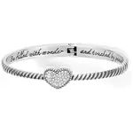 Brighton JB9741 Celestia Heart Hinged Bangle - Silver