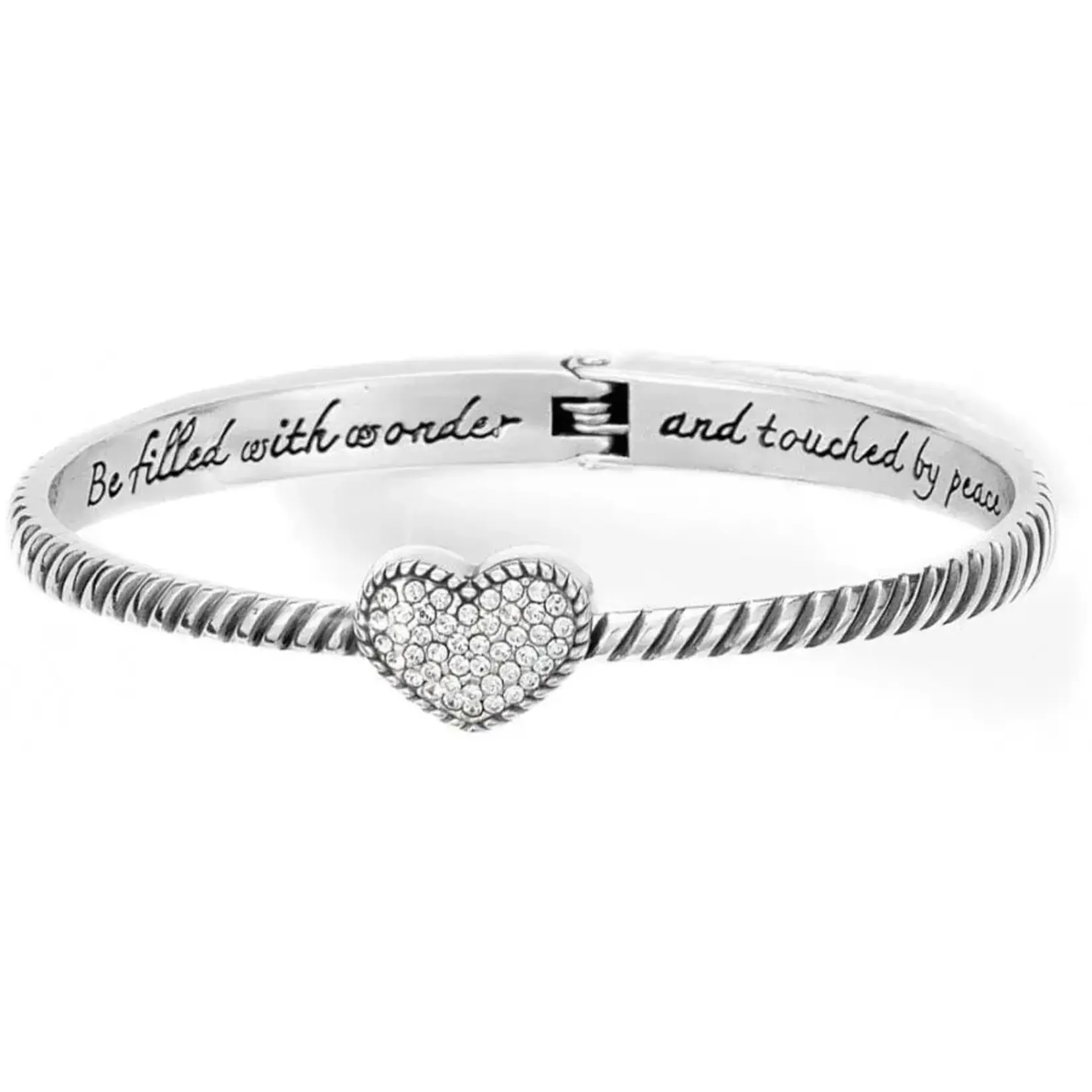Brighton JB9741 Celestia Heart Hinged Bangle - Silver