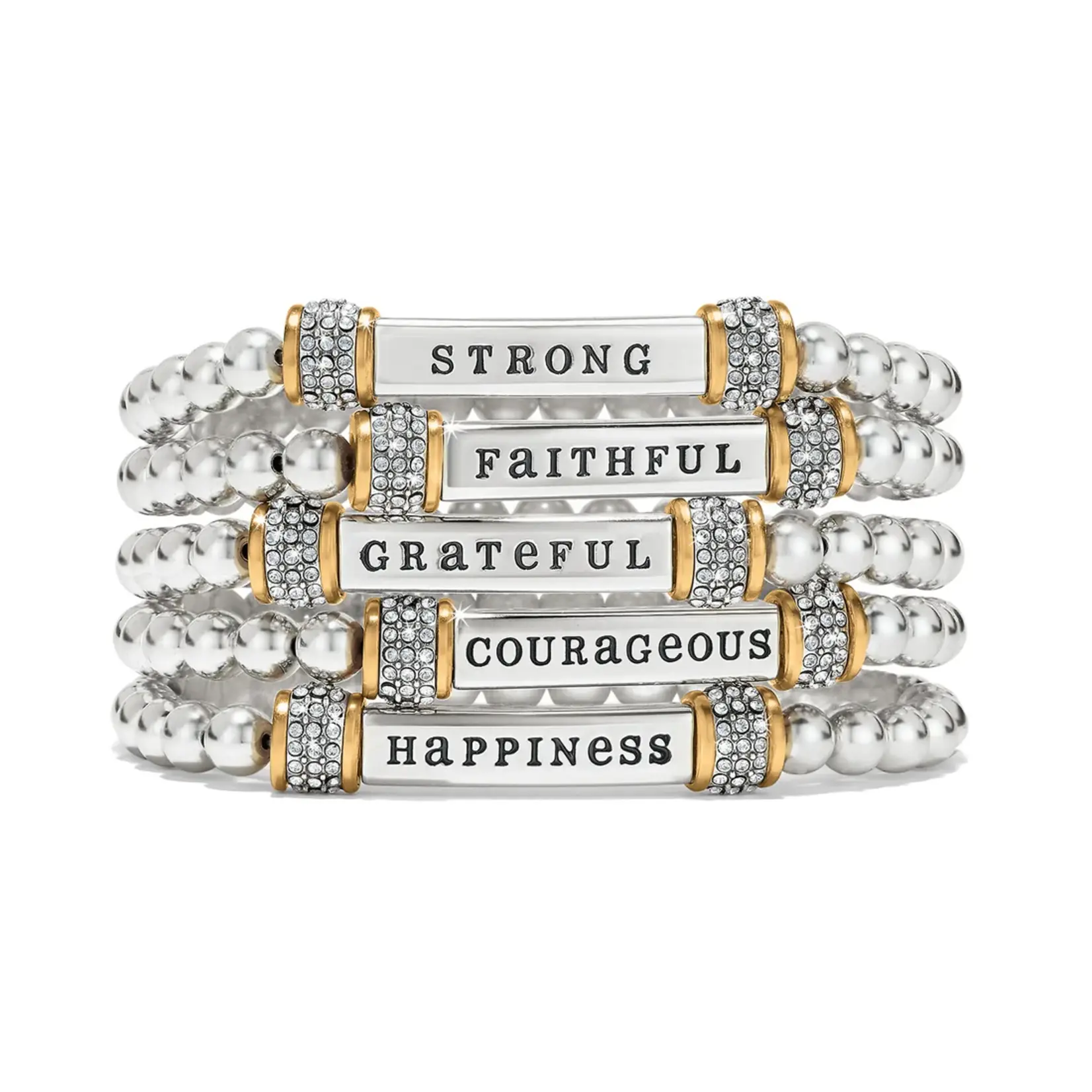 Brighton JF0188 Meridian Faithful Two Tone Stretch Bracelet
