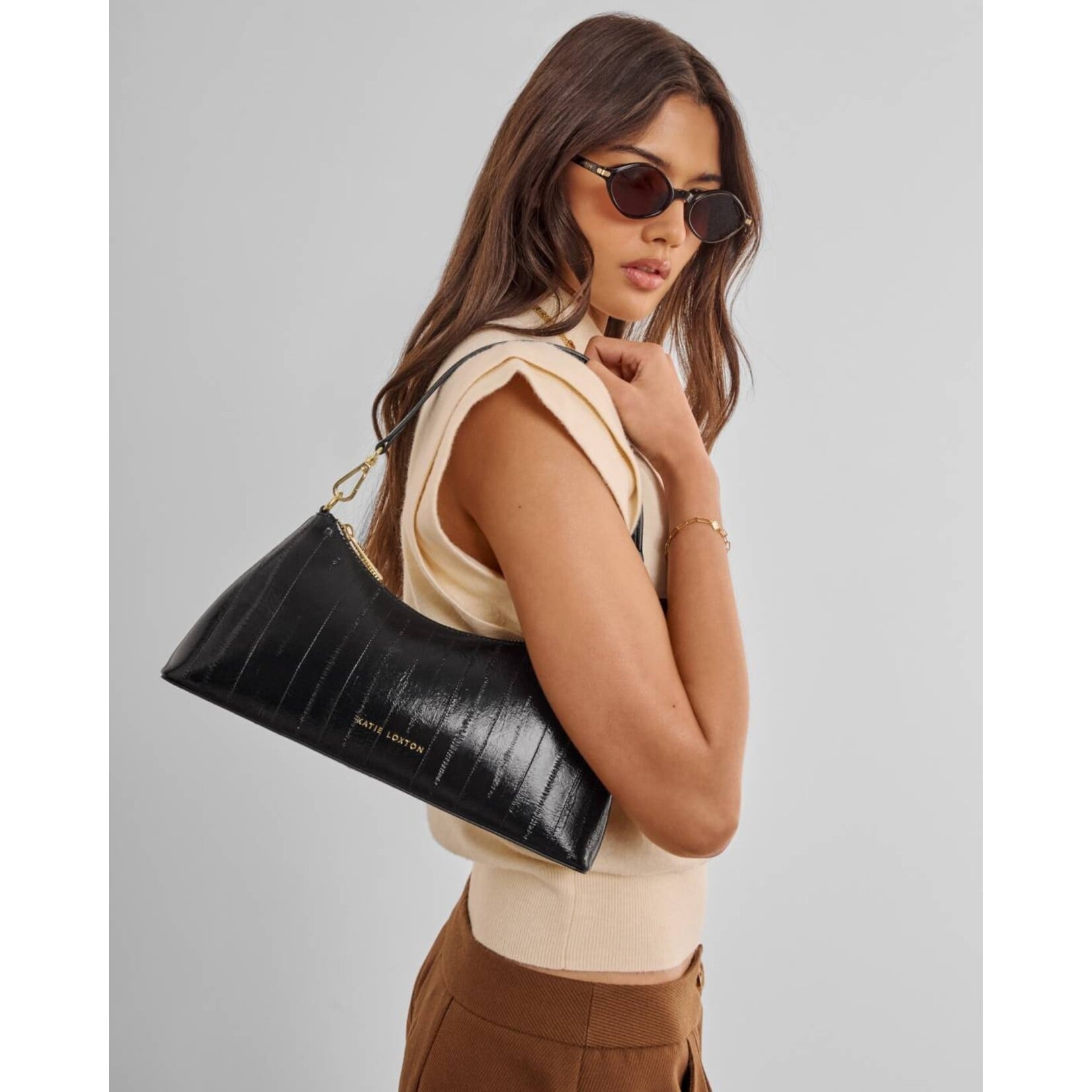 Katie Loxton klb4793U - Miley Shoulder Bag - Black Eel