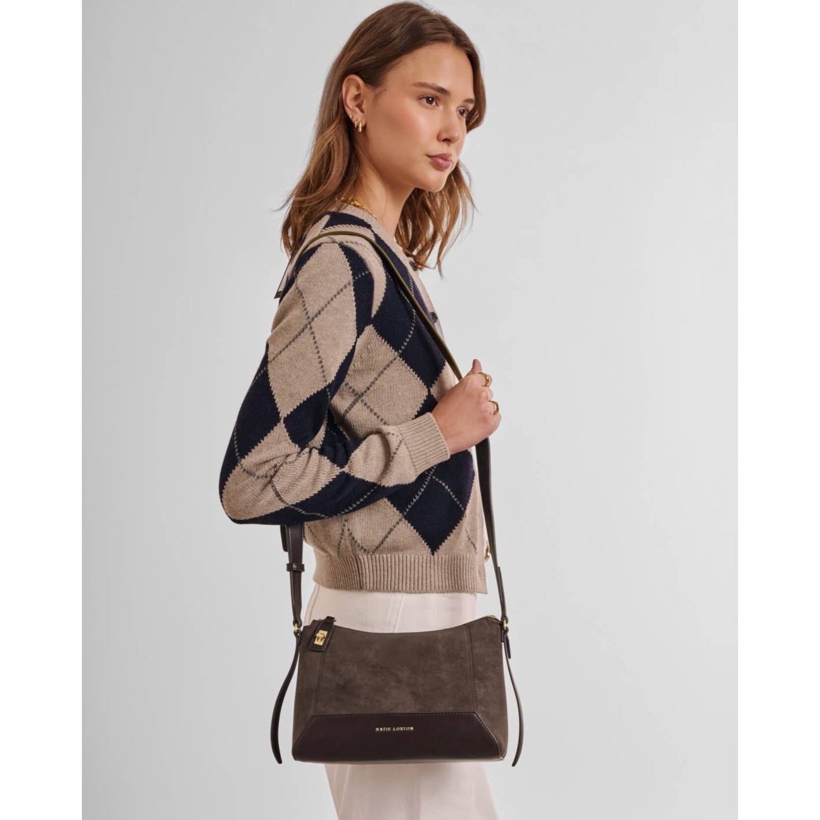 Katie Loxton KLB4787u - Charlbury Crossbody Bag - Bitter Chocolate Suedette