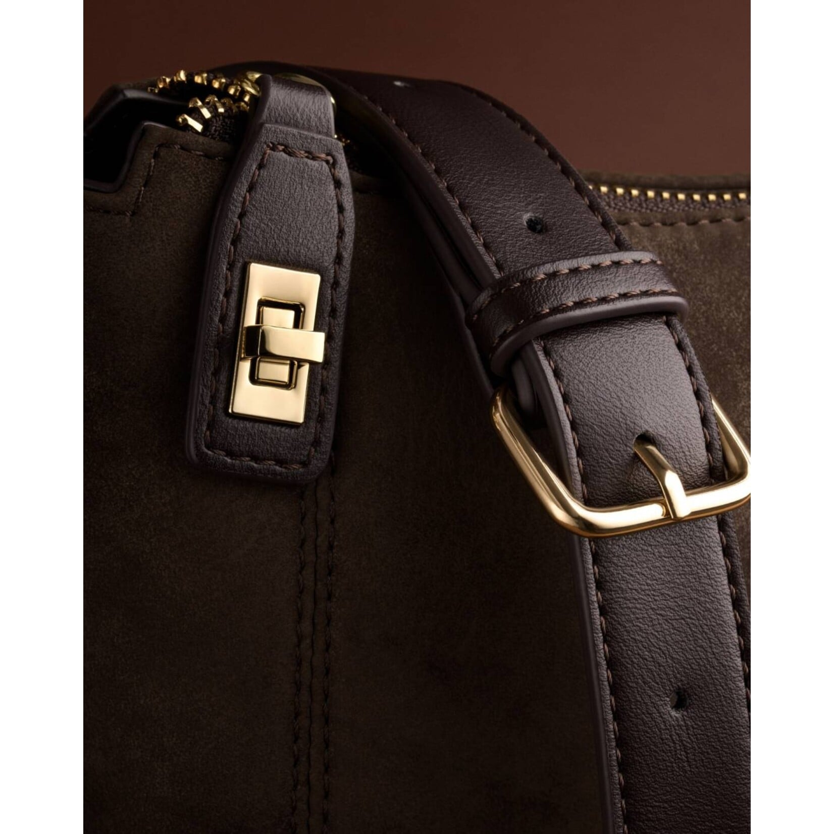 Katie Loxton KLB4787u - Charlbury Crossbody Bag - Bitter Chocolate Suedette