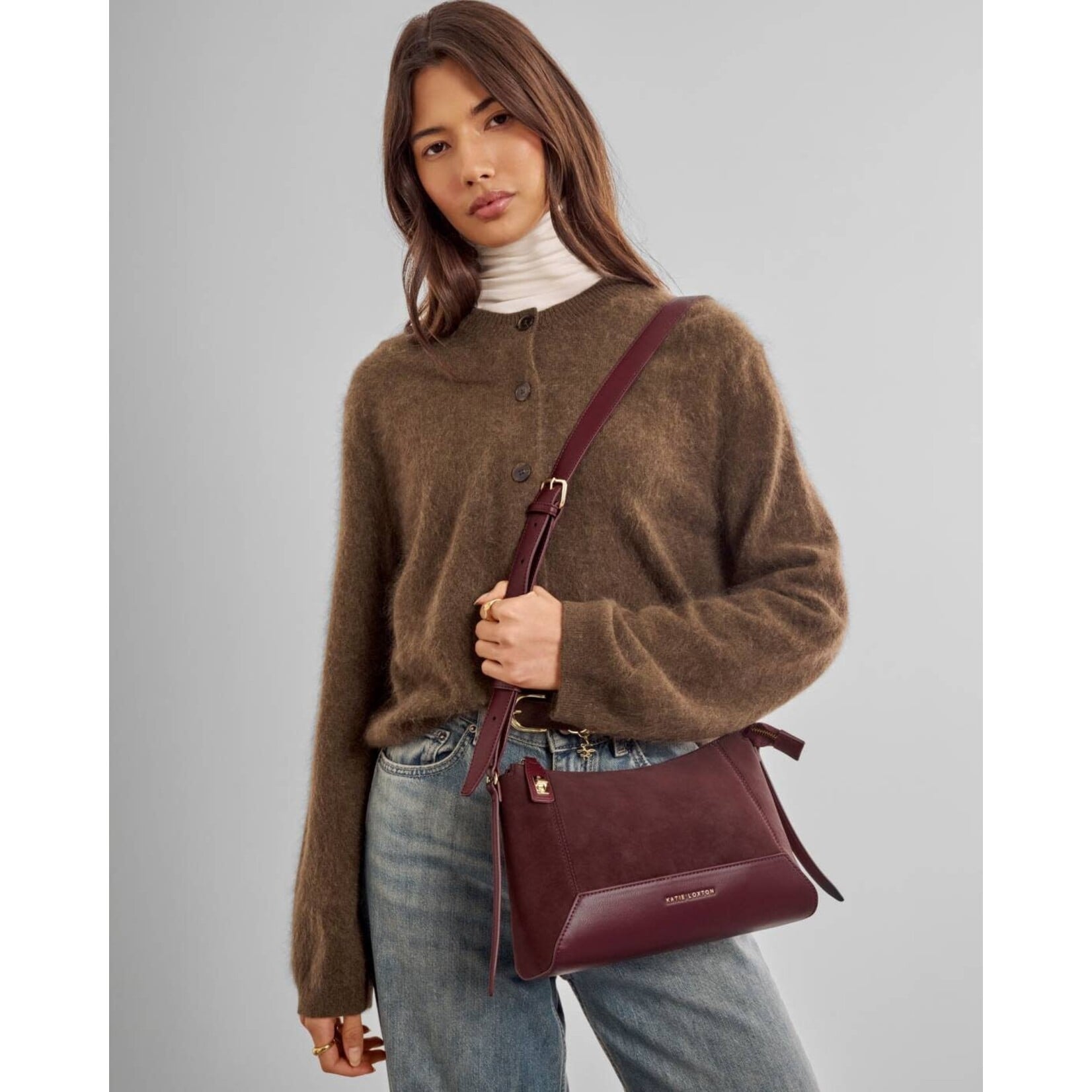 Katie Loxton KLB4788u - Charlbury Crossbody Bag - Cherry Suedette