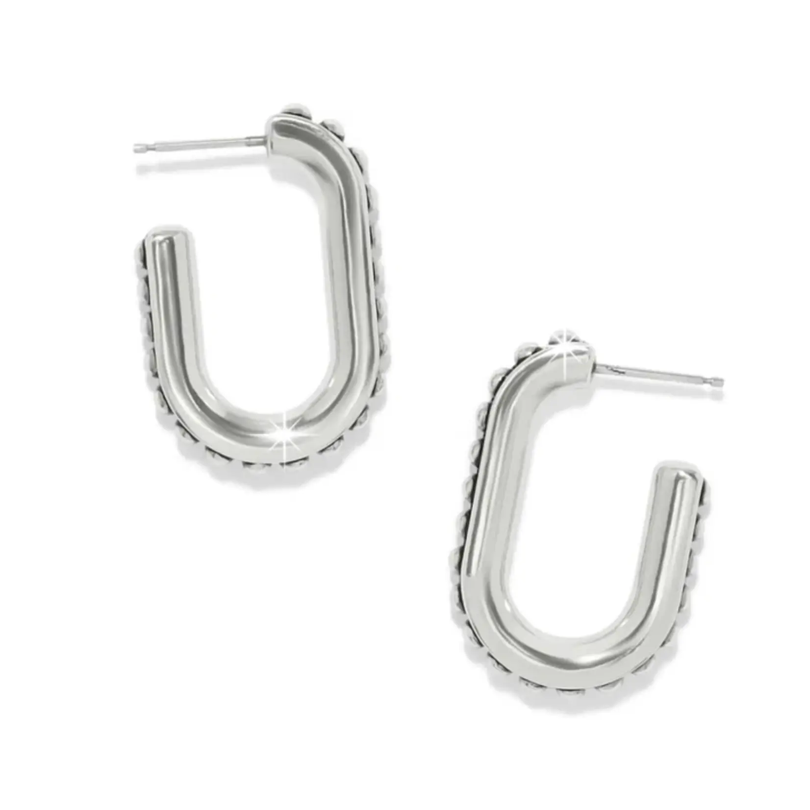 Brighton JA0300 Pretty Tough Link Hoop Earrings