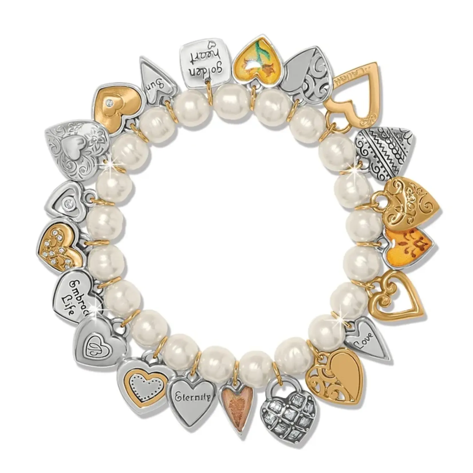 Brighton JF0426 One Heart Pearl Stretch Bracelet