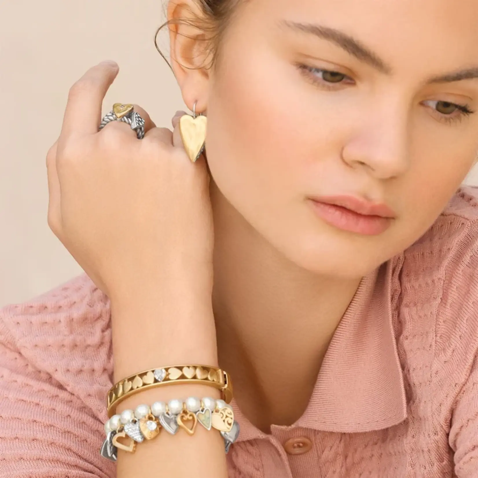 Brighton JF0426 One Heart Pearl Stretch Bracelet