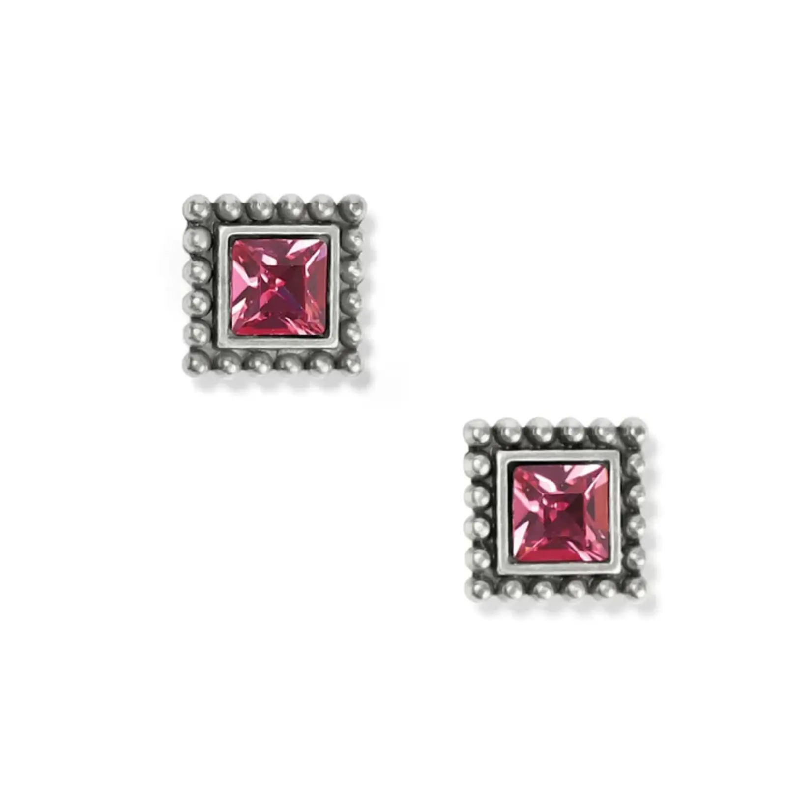 Brighton J22404 Sparkle Square Mini Post Earrings - Pink