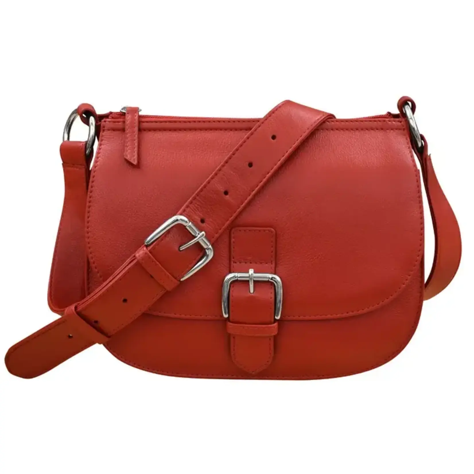 Leather Handbags and Accessories 6192 Red - Saddle Bag