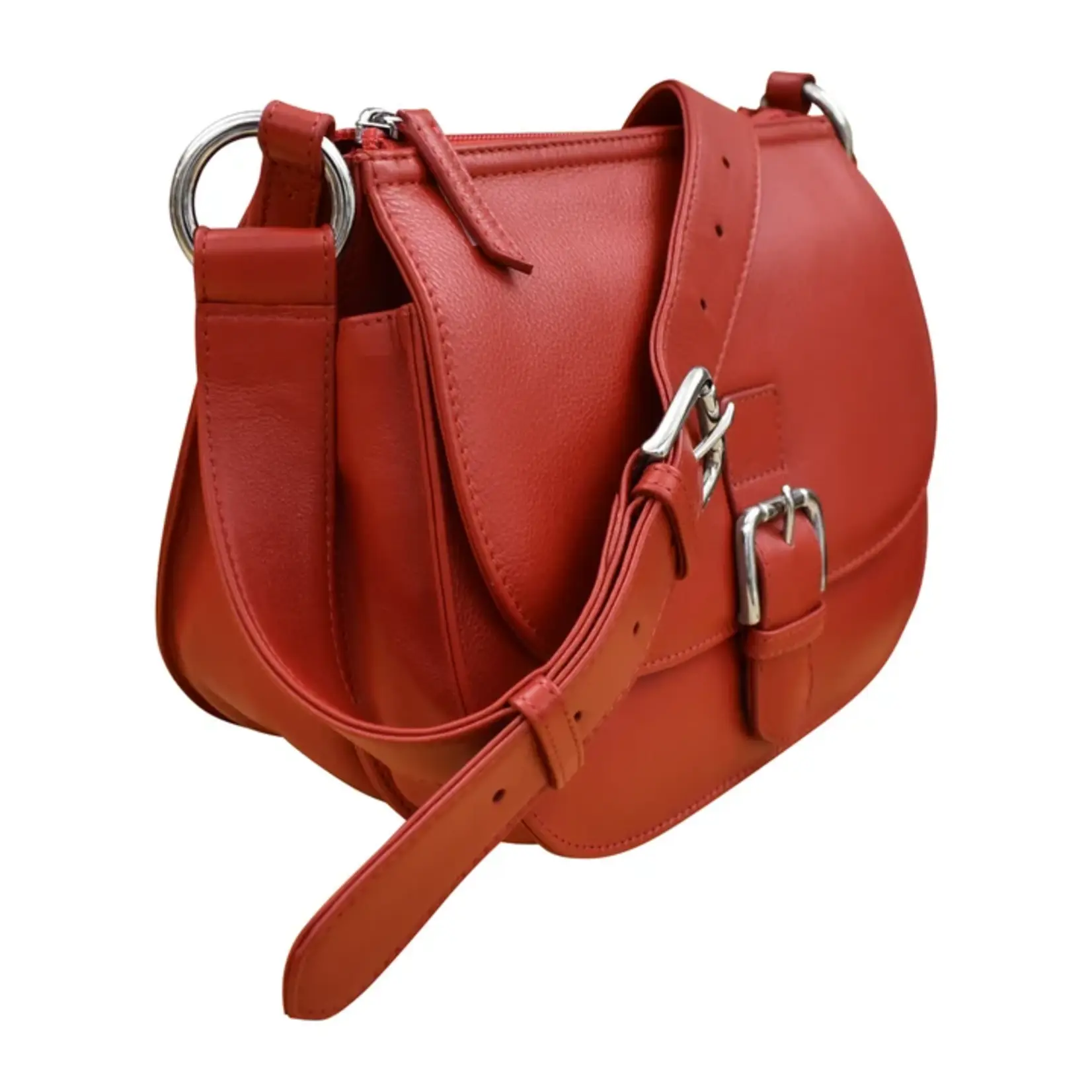 Leather Handbags and Accessories 6192 Red - Saddle Bag