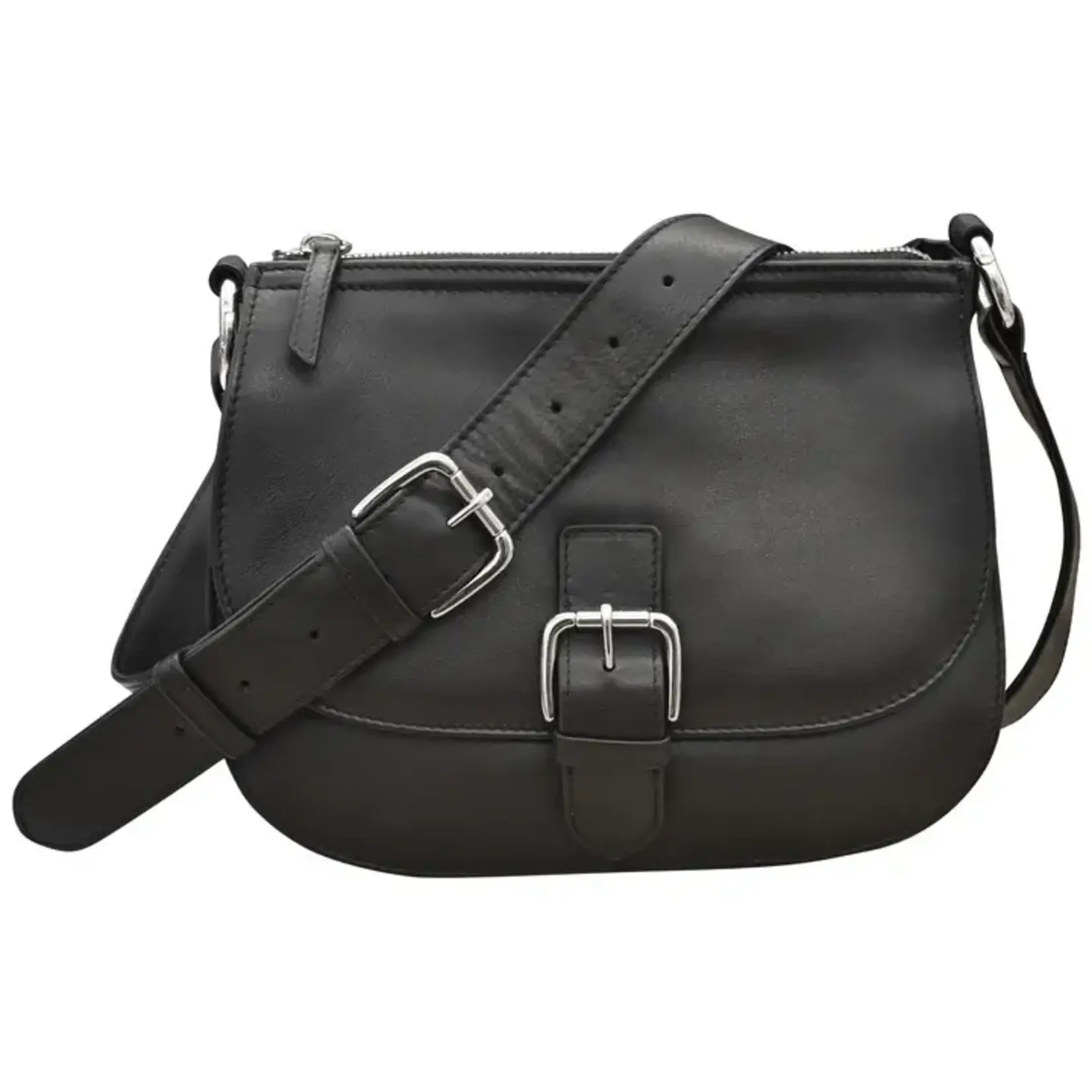 Leather Handbags and Accessories 6192 Black - Saddle Bag