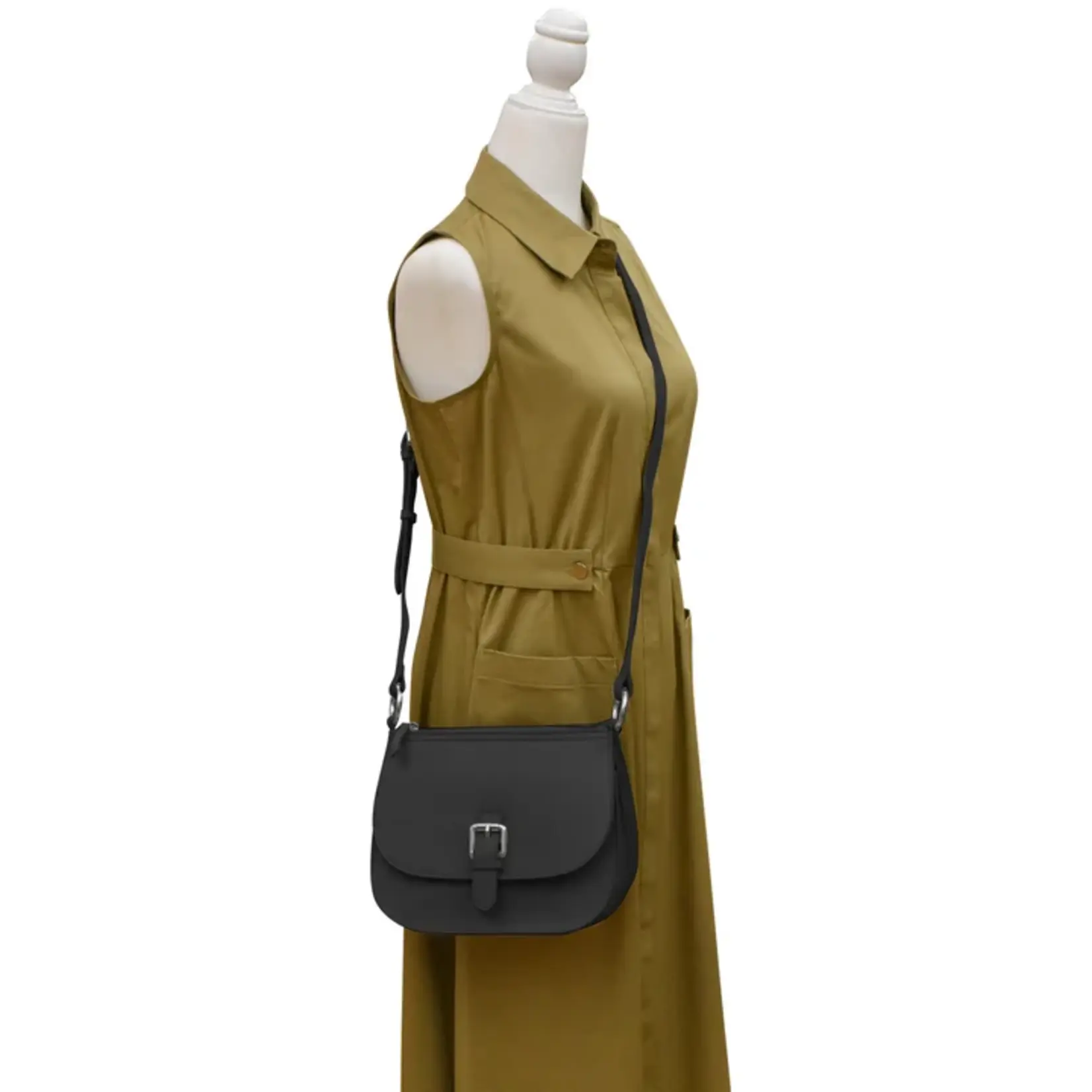 Leather Handbags and Accessories 6192 Black - Saddle Bag