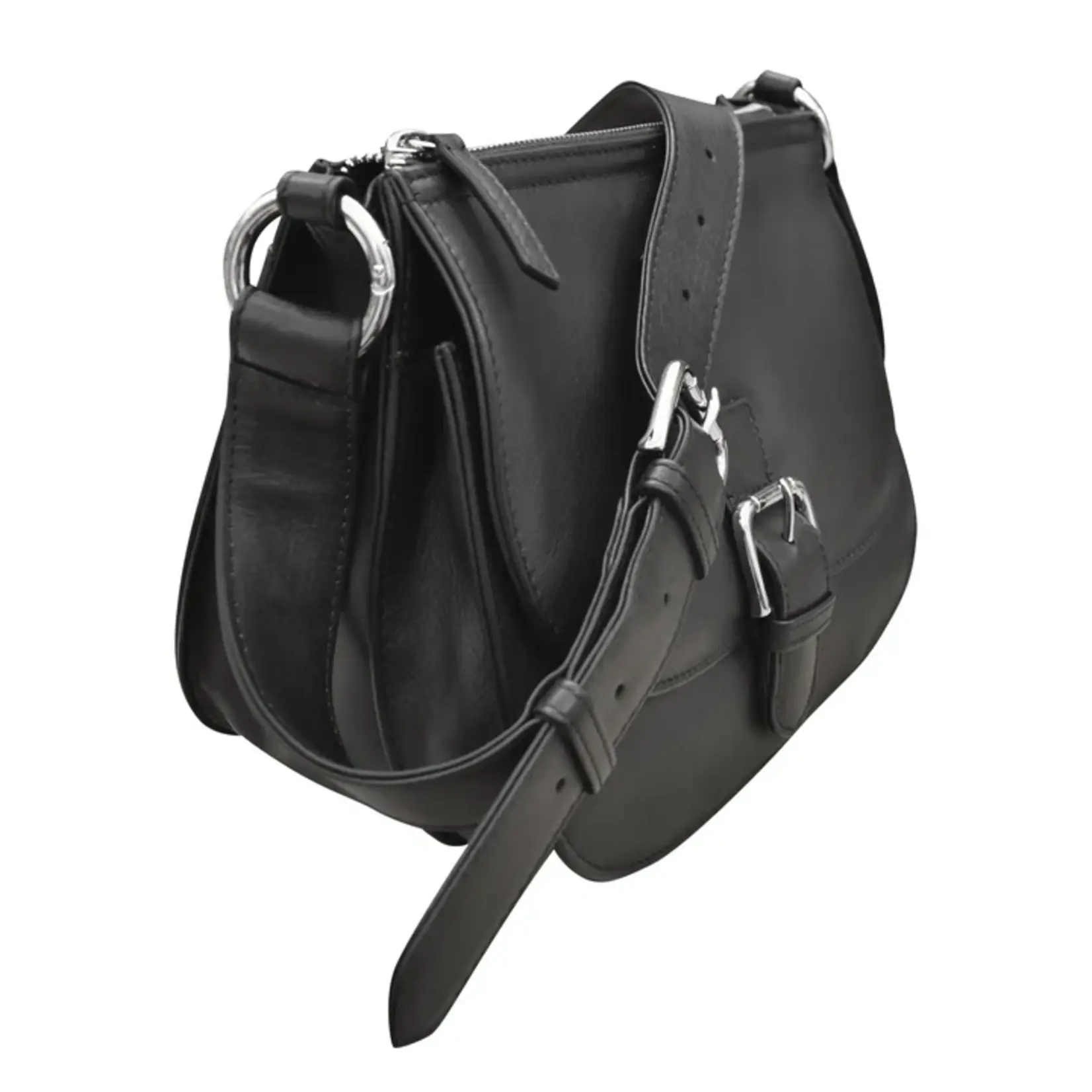 Leather Handbags and Accessories 6192 Black - Saddle Bag