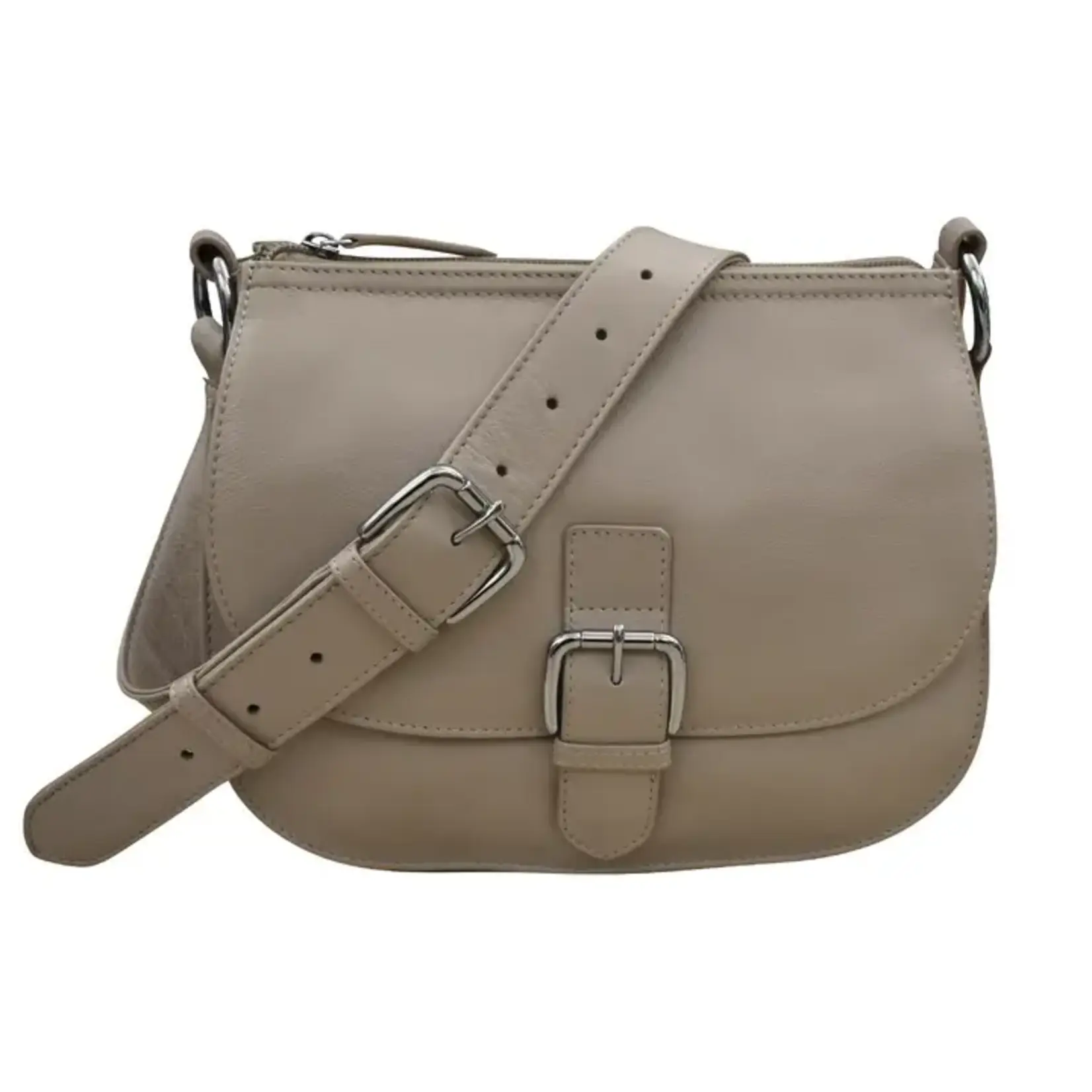 Leather Handbags and Accessories 6192 Taupe - Saddle Bag