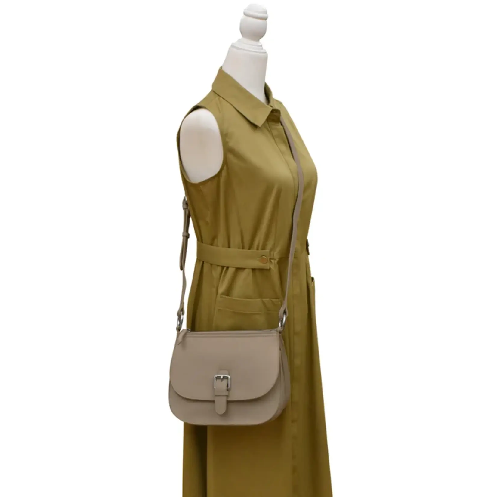 Leather Handbags and Accessories 6192 Taupe - Saddle Bag