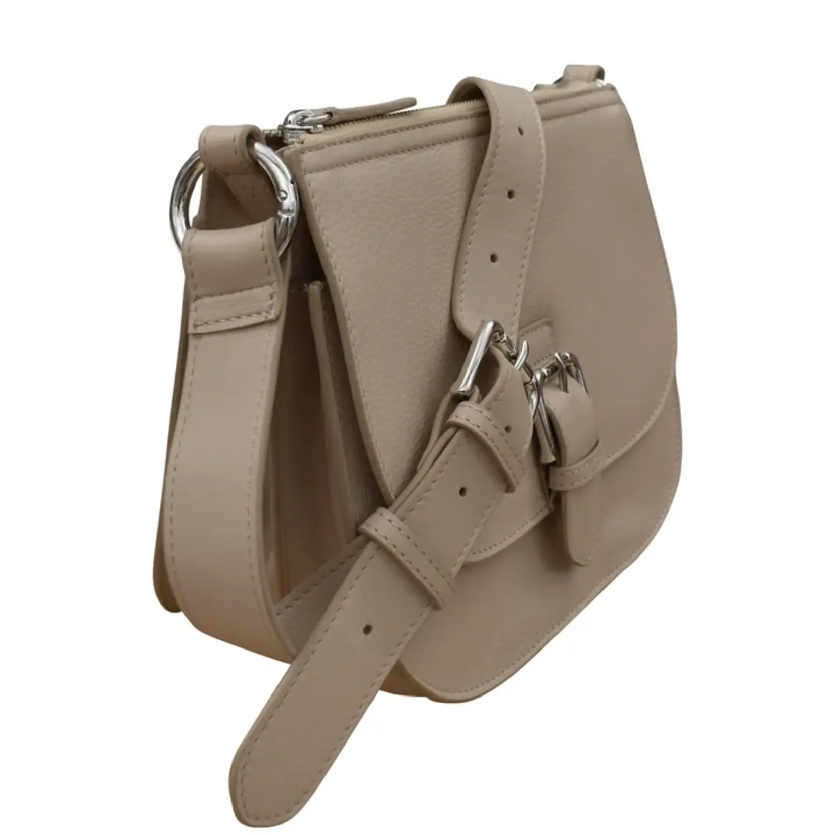 Leather Handbags and Accessories 6192 Taupe - Saddle Bag