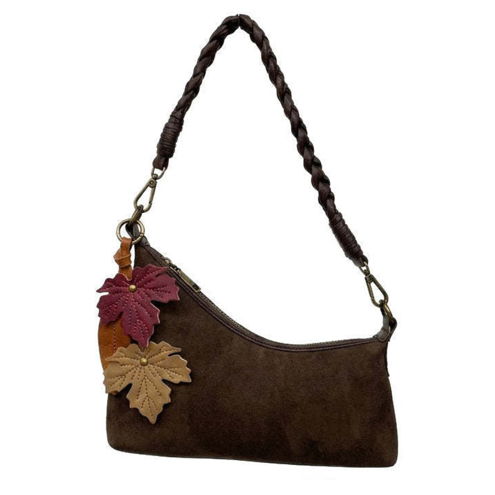 Liz Soto 3328 Chocolate - Riley Suede Stone Trim Shoulder / Crossbody