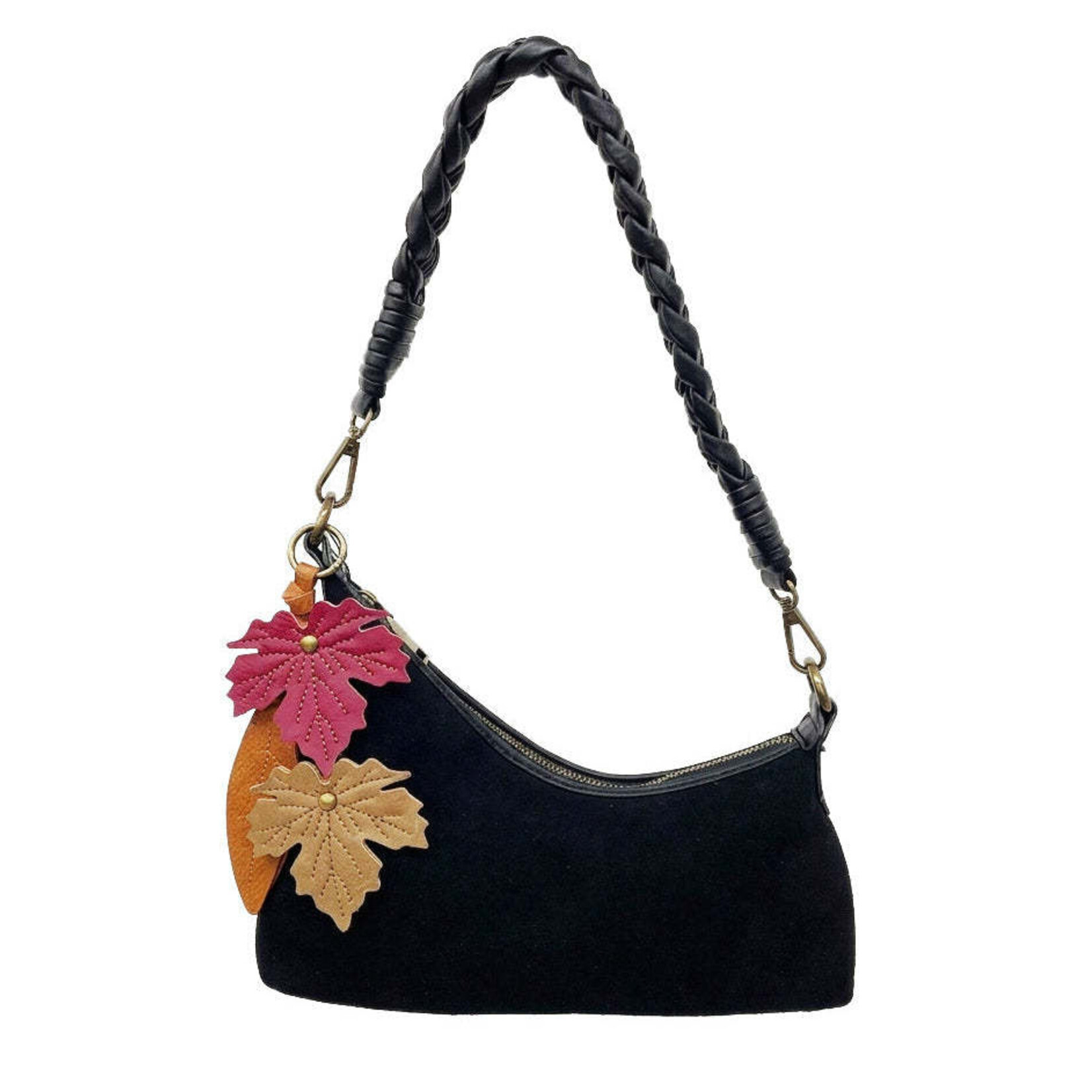 Liz Soto 3328 Black - Riley Suede Stone Trim Shoulder / Crossbody
