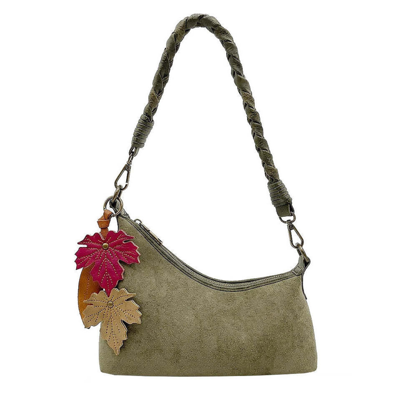 Liz Soto 3328 Olive - Riley Suede Stone Trim Shoulder / Crossbody