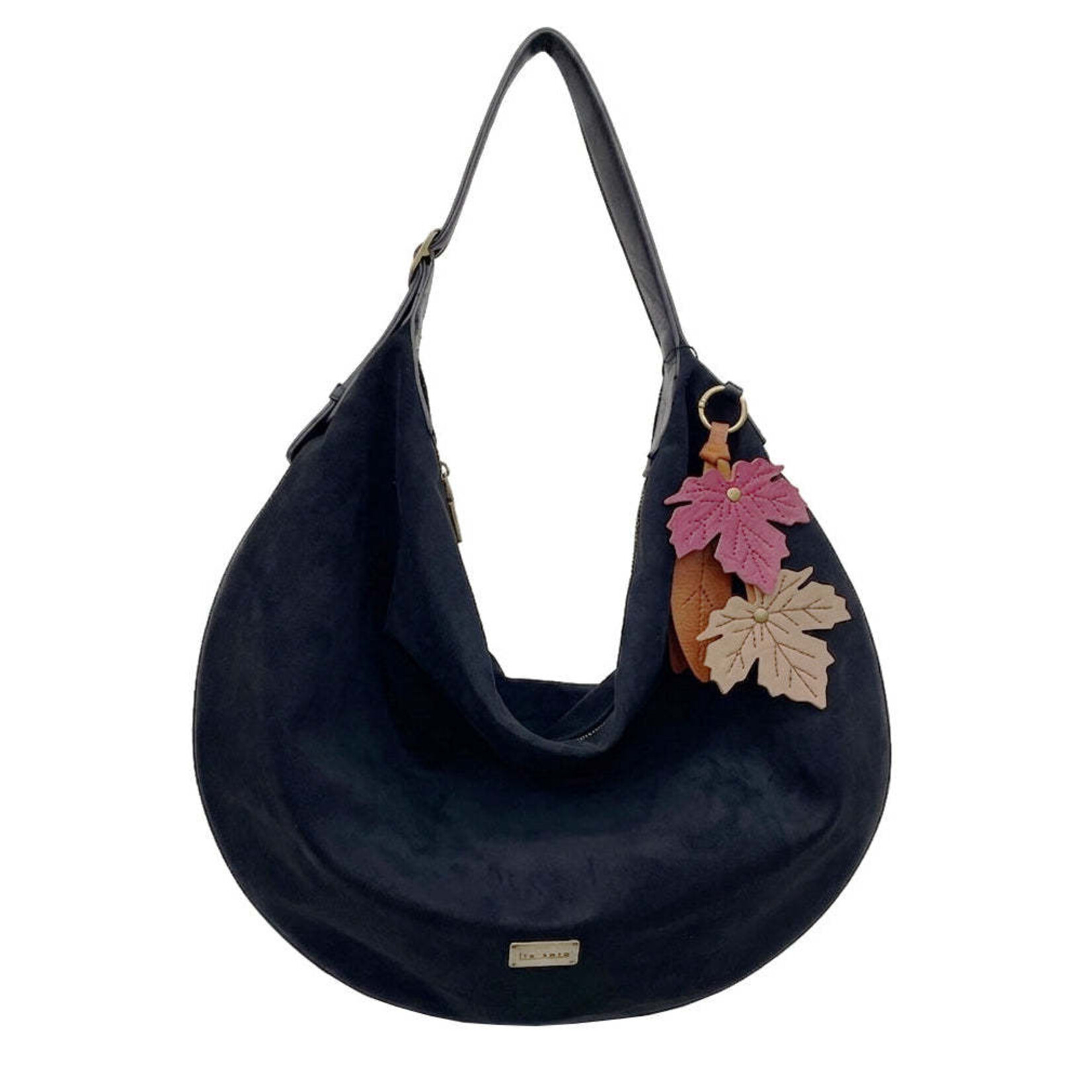 Liz Soto 3332 Black - Lulu Hobo with Leaf Keychain
