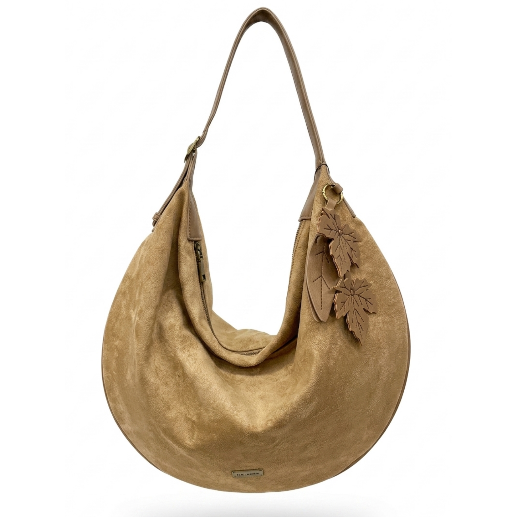Liz Soto 3332 Stone - Lulu Hobo with Leaf Keychain
