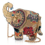 Mary Frances Accessories BAG S002-734 Boho Caravan Handbag - Elephant
