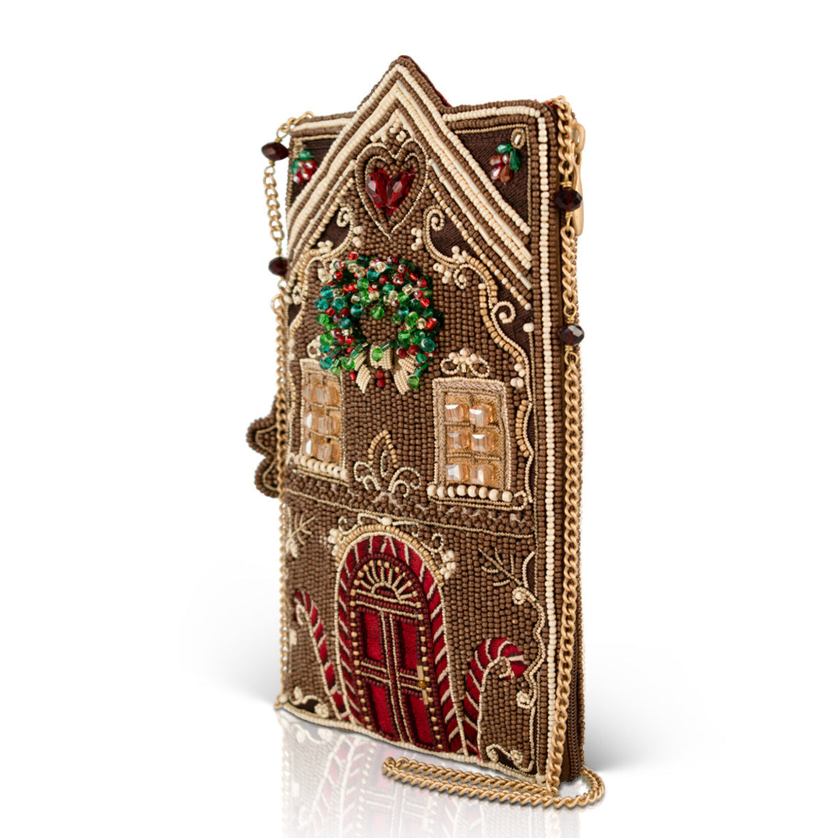 Mary Frances Accessories CPGP S002-712 Candy Cottage - Crossbody Phone Bag - Gingerbread
