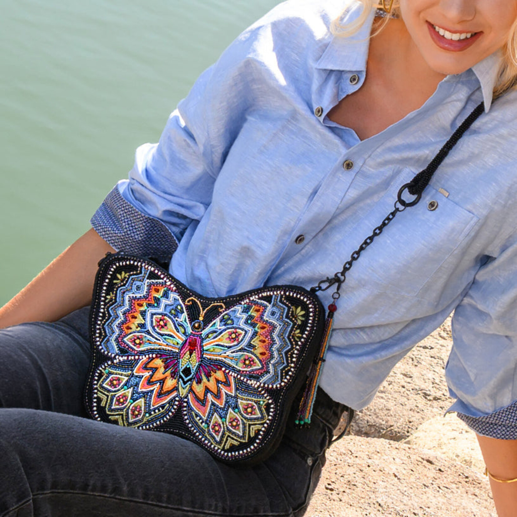 Mary Frances Accessories BAG S002-706 Indie Butterfly Handbag