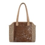 Trinity Ranch TR199G-8260TN - Tan - Trinity Ranch Genuine Hair-On Cowhide Tooled Concealed Carry Tote