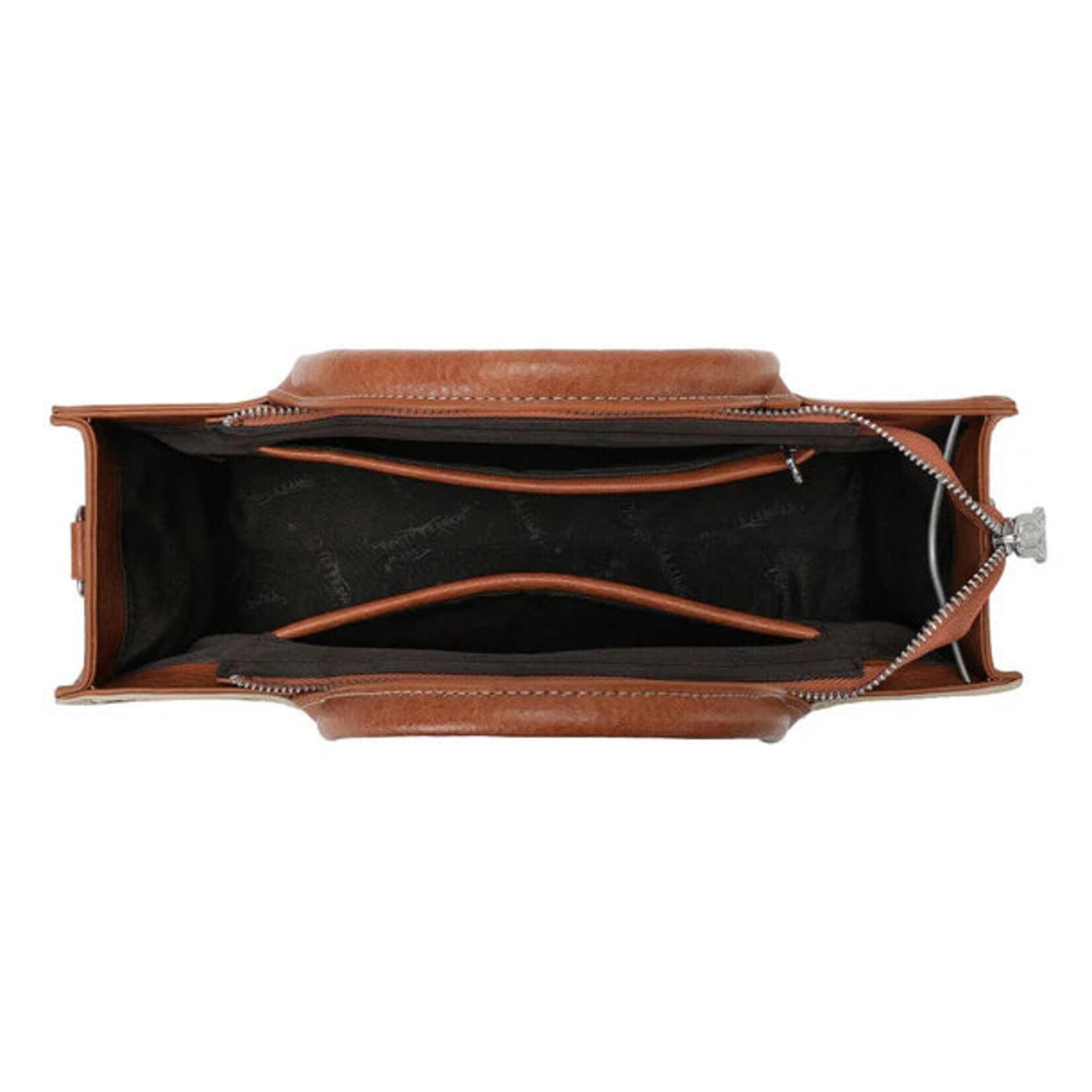 Trinity Ranch TR214-8802TN - Tan - Trinity Ranch Floral Tooled Leather Western Satchel Tote Bag