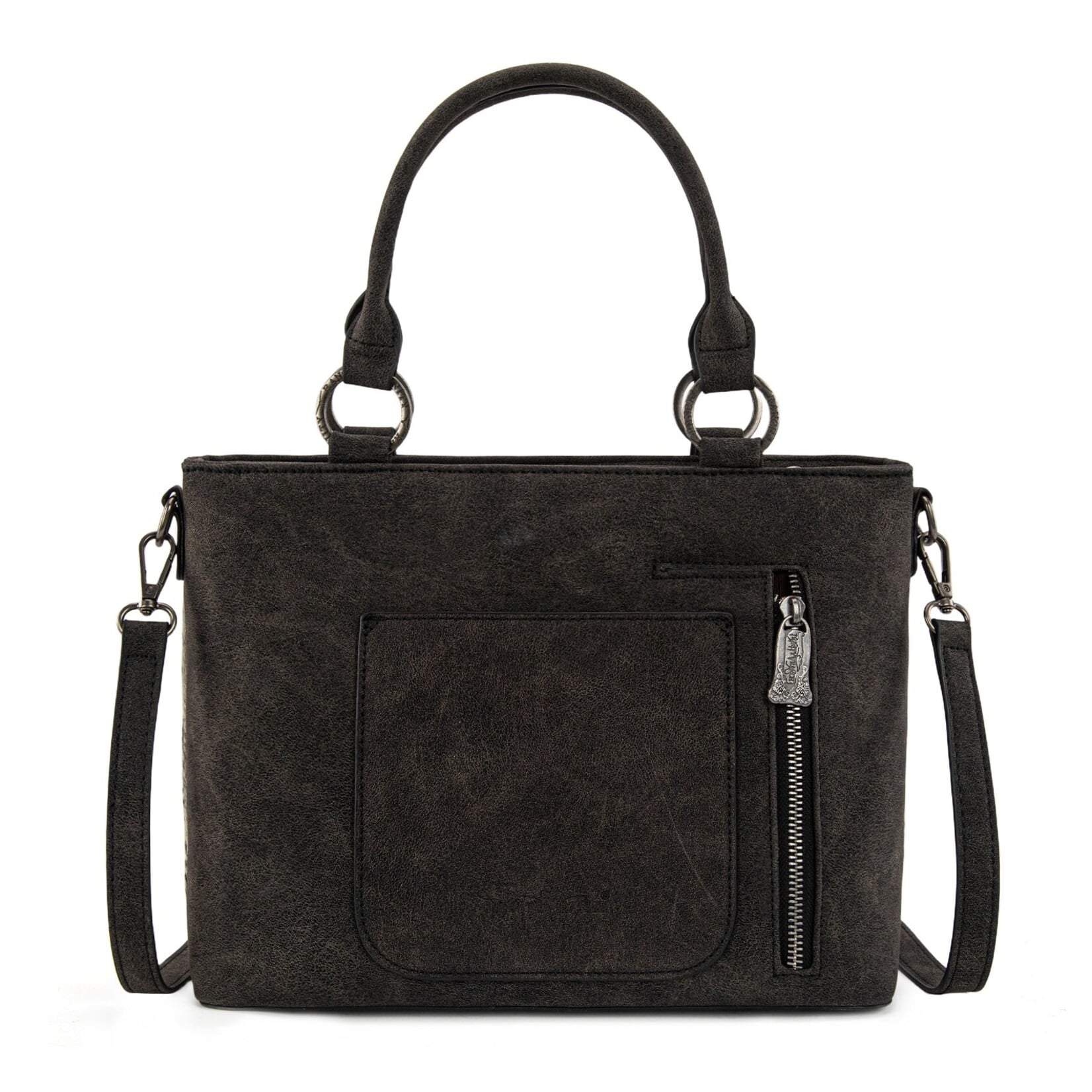 Trinity Ranch TR198G-8899BK - Black - Trinity Ranch Genuine Hair-On Cowhide Collection Concealed Carry Tote
