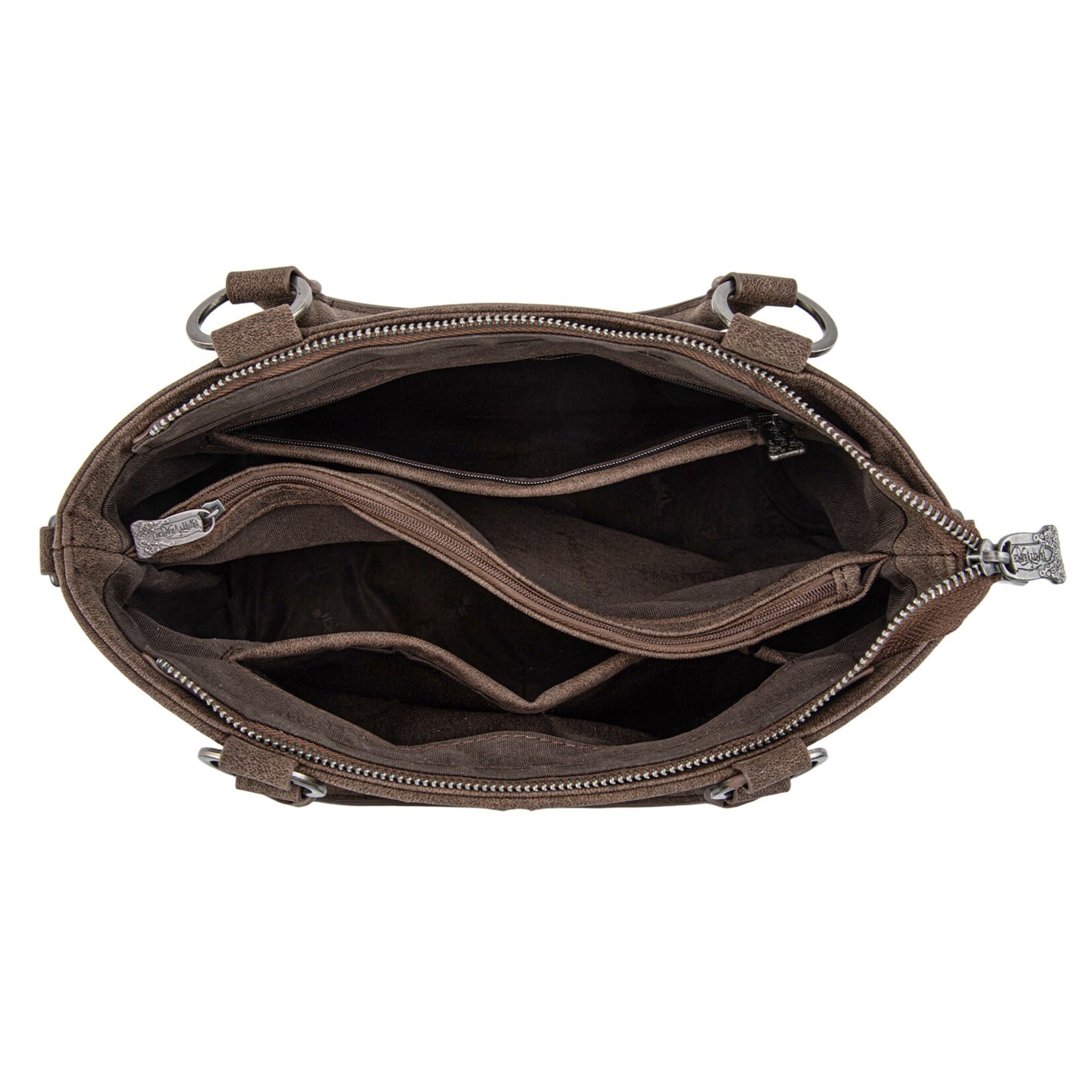Trinity Ranch TR198G-8899CF - Coffee - Trinity Ranch Genuine Hair-On Cowhide Collection Concealed Carry Tote