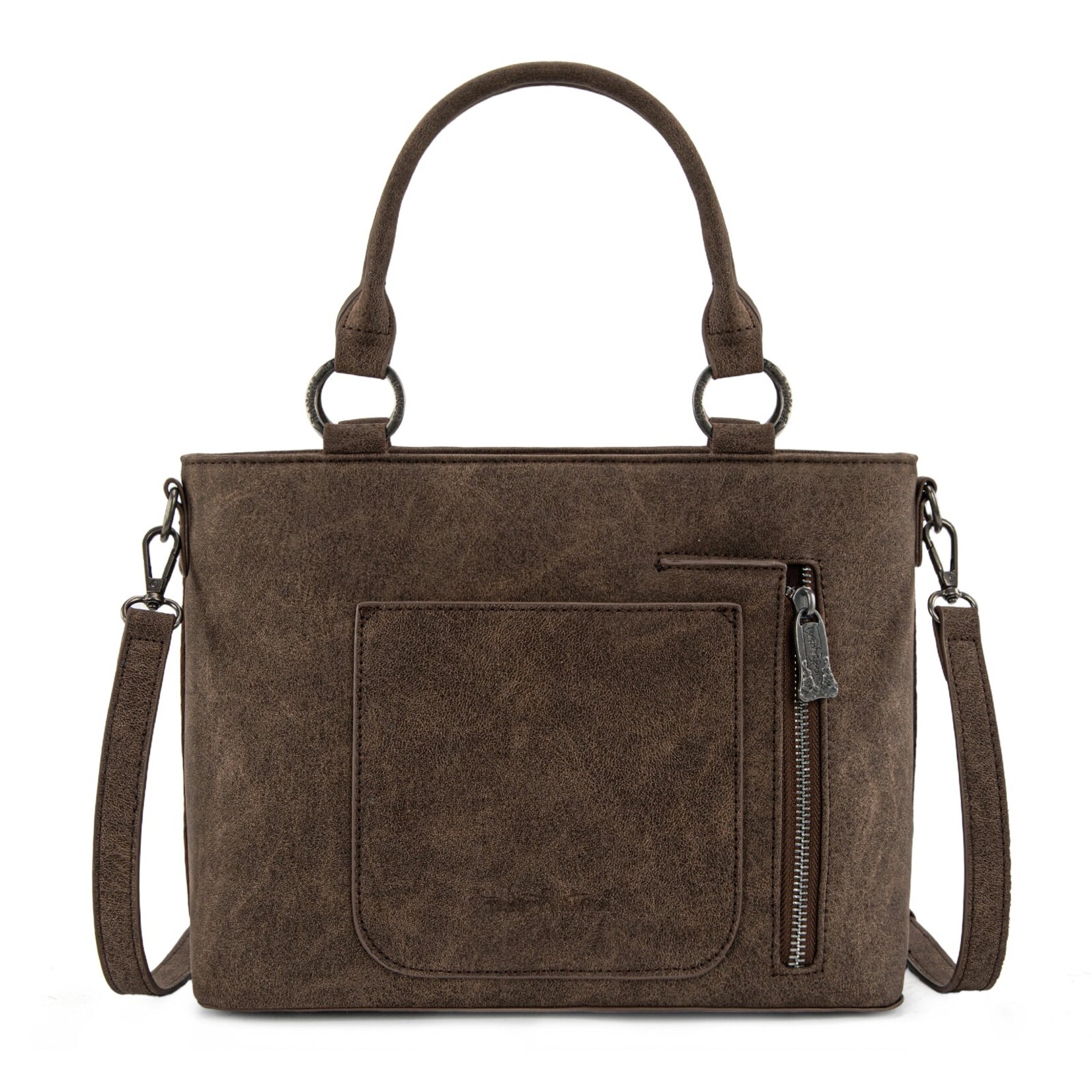 Trinity Ranch TR198G-8899CF - Coffee - Trinity Ranch Genuine Hair-On Cowhide Collection Concealed Carry Tote