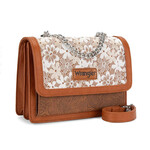 Wrangler WG-HB-455-2365BR - Brown - Wrangler Chic Lace Chain Shoulder Bag