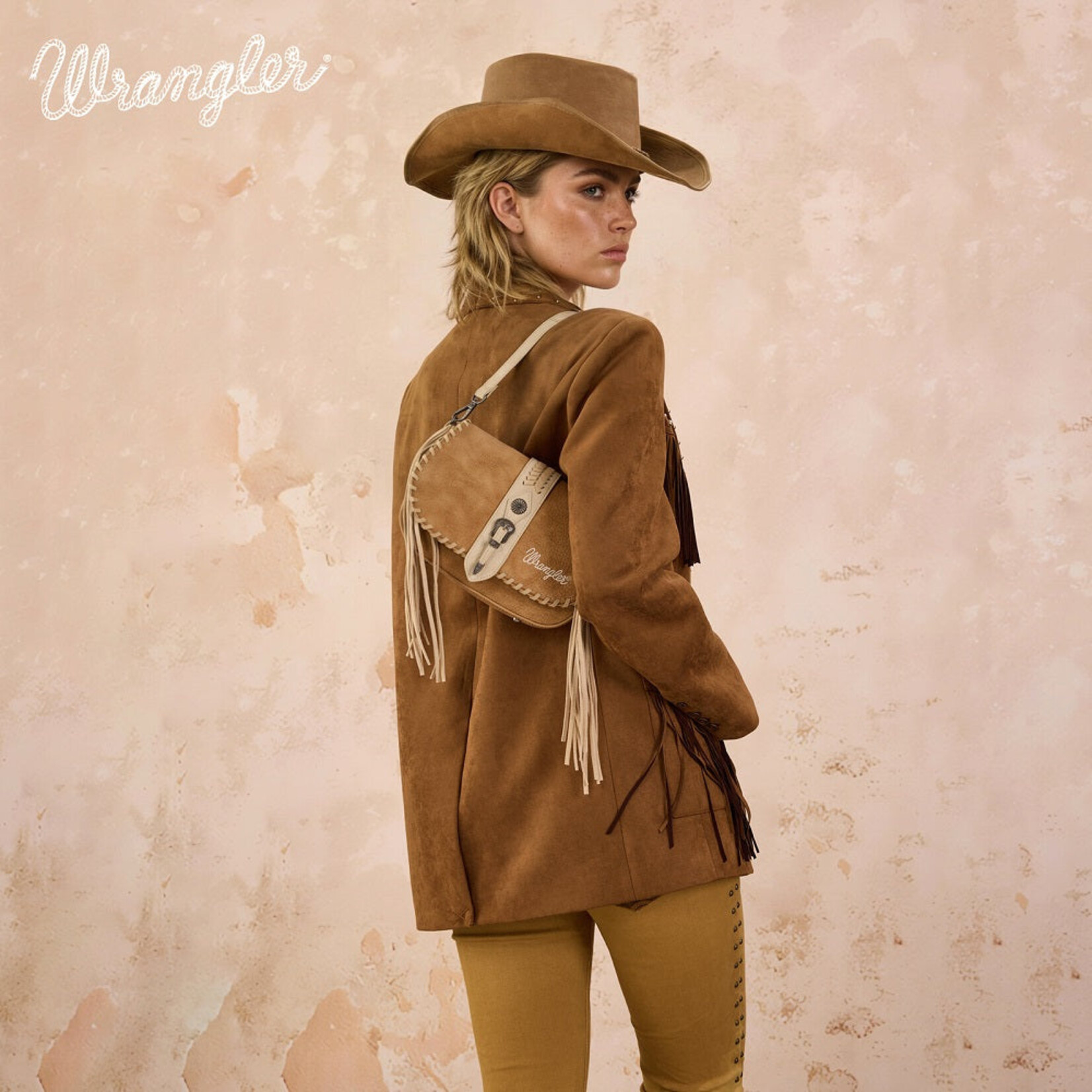 Wrangler WG454-2003BR - Brown - Wrangler Braided Tassel Saddle Crossbody Bag