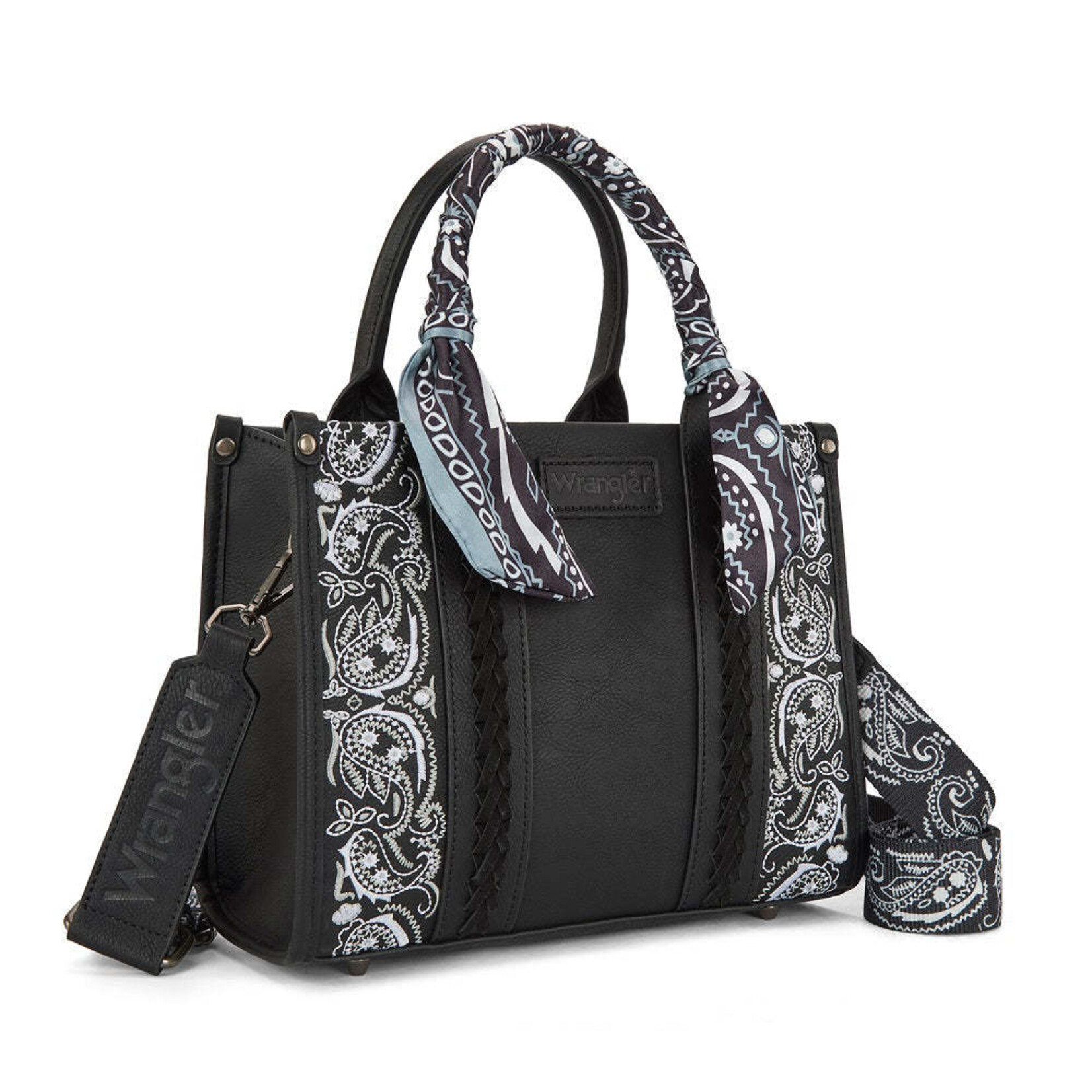 Wrangler WG331-8120SBK - Black - Wrangler Bandana Tote/Crossbody