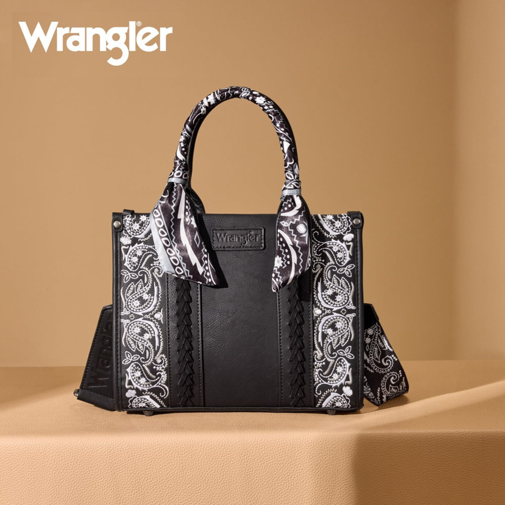 Wrangler WG331-8120SBK - Black - Wrangler Bandana Tote/Crossbody
