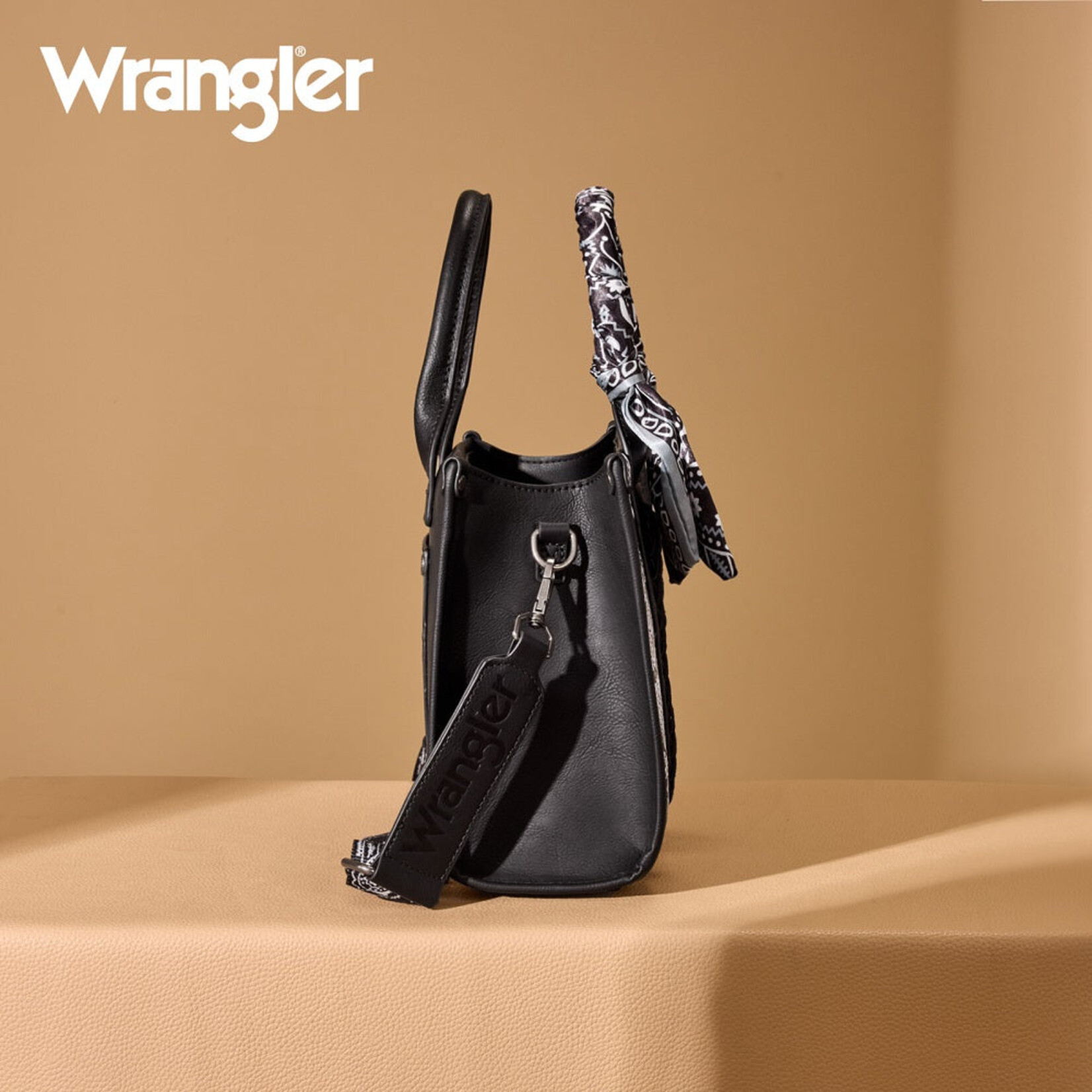 Wrangler WG331-8120SBK - Black - Wrangler Bandana Tote/Crossbody