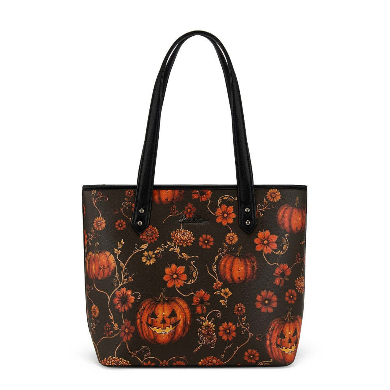 Montana West Inc MW-HB-1404-2002-RD Montana West Halloween Pumpkin Floral Tote Bag - Red
