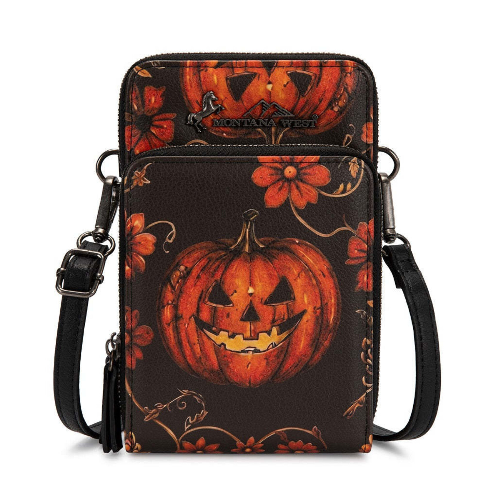 Montana West Inc MW-HB-1404-183-RD Montana West Halloween Pumpkin Phone Wallet - Red