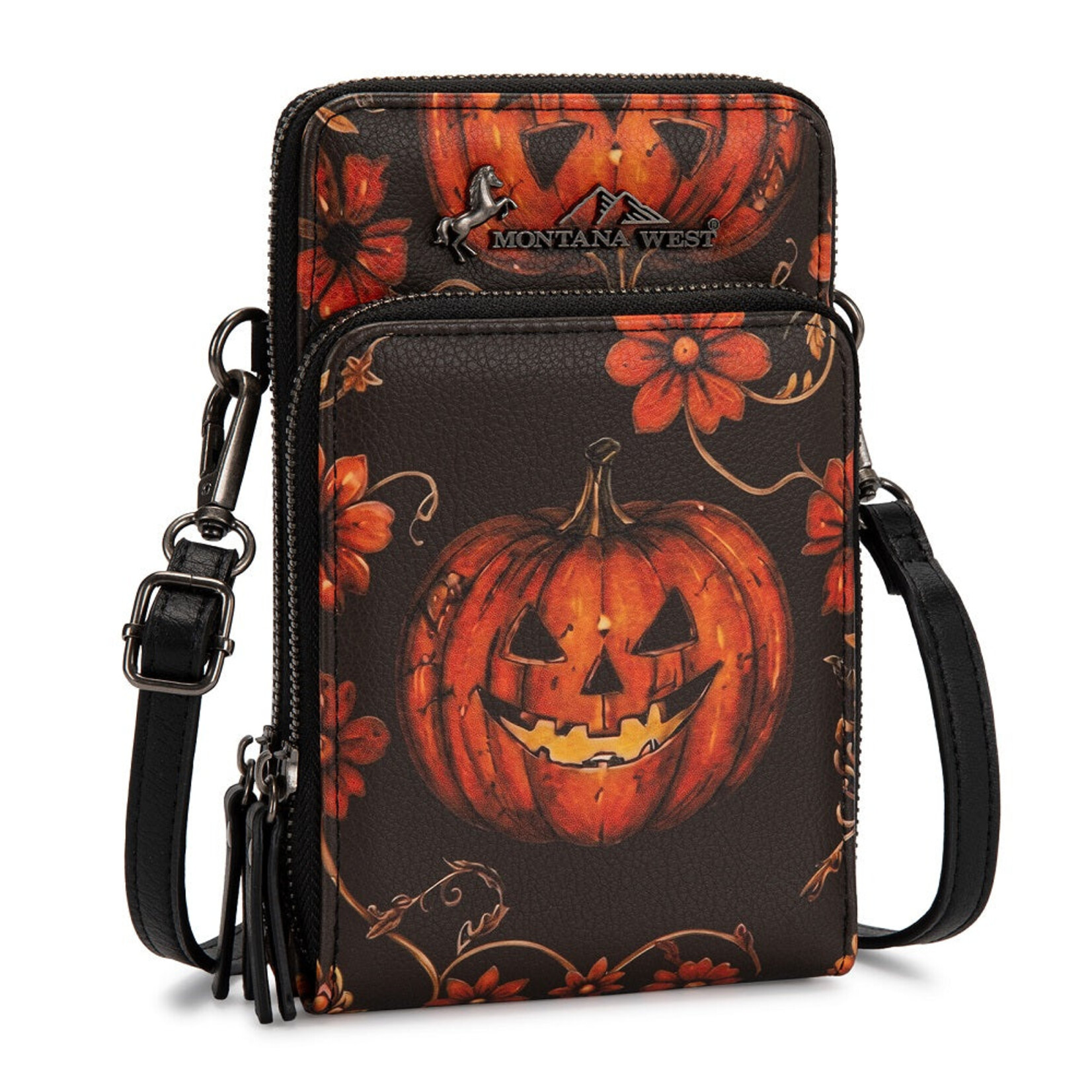 Montana West Inc MW-HB-1404-183-RD Montana West Halloween Pumpkin Phone Wallet - Red