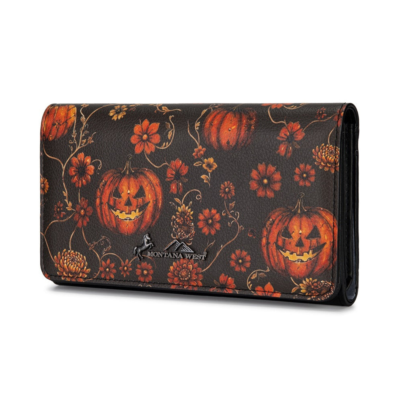 Montana West Inc MW-WL-1404-018-RD Montana West Pumpkin Halloween Wristlet RFID Wallet - Red