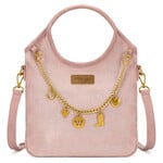 Wrangler WG533-9801PK - Pink - Wrangler Charm Chain Hobo Tote Bag