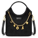 Wrangler WG533-9801BK - Black - Wrangler Charm Chain Hobo Tote Bag