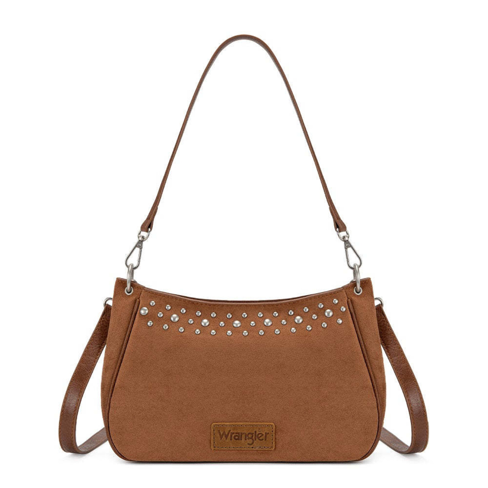 Wrangler WG-HB-585-2003-BR - Brown - Wrangler Studded Western Shoulder Crossbody Bag