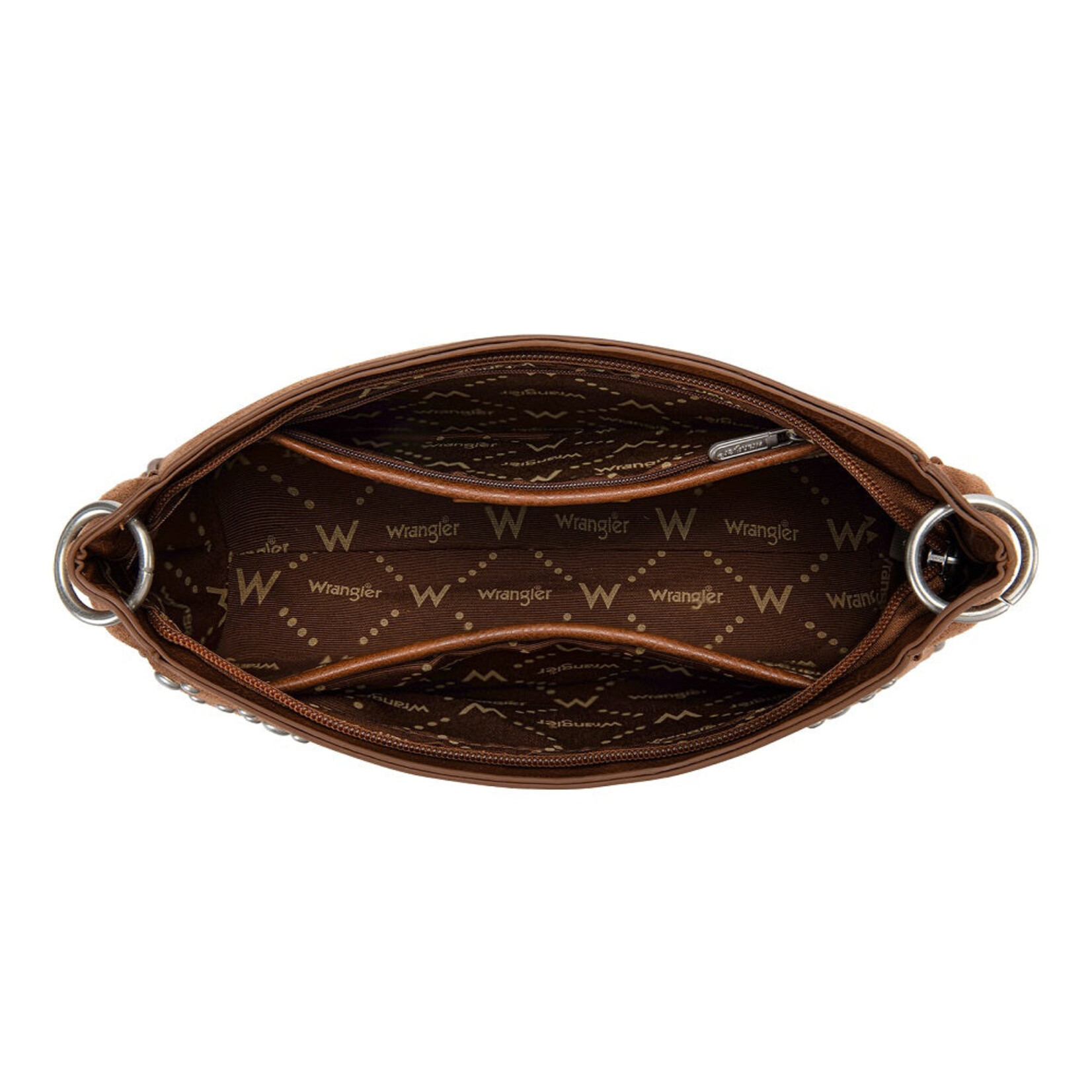 Wrangler WG-HB-585-2003-BR - Brown - Wrangler Studded Western Shoulder Crossbody Bag