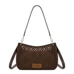 Wrangler WG-HB-585-2003-CF - Coffee - Wrangler Studded Western Shoulder Crossbody Bag