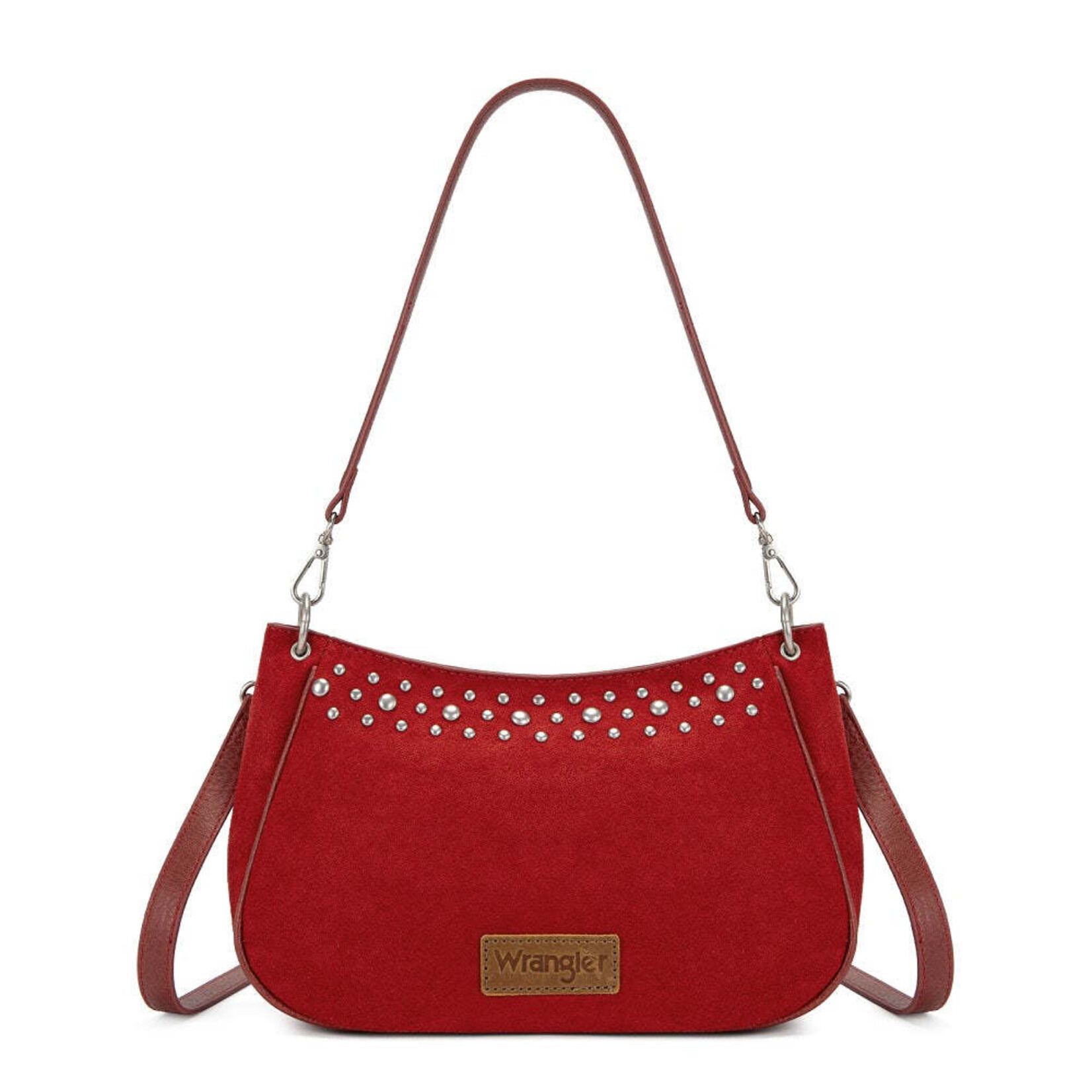 Wrangler WG-HB-585-2003-RD - Red - Wrangler Studded Western Shoulder Crossbody Bag